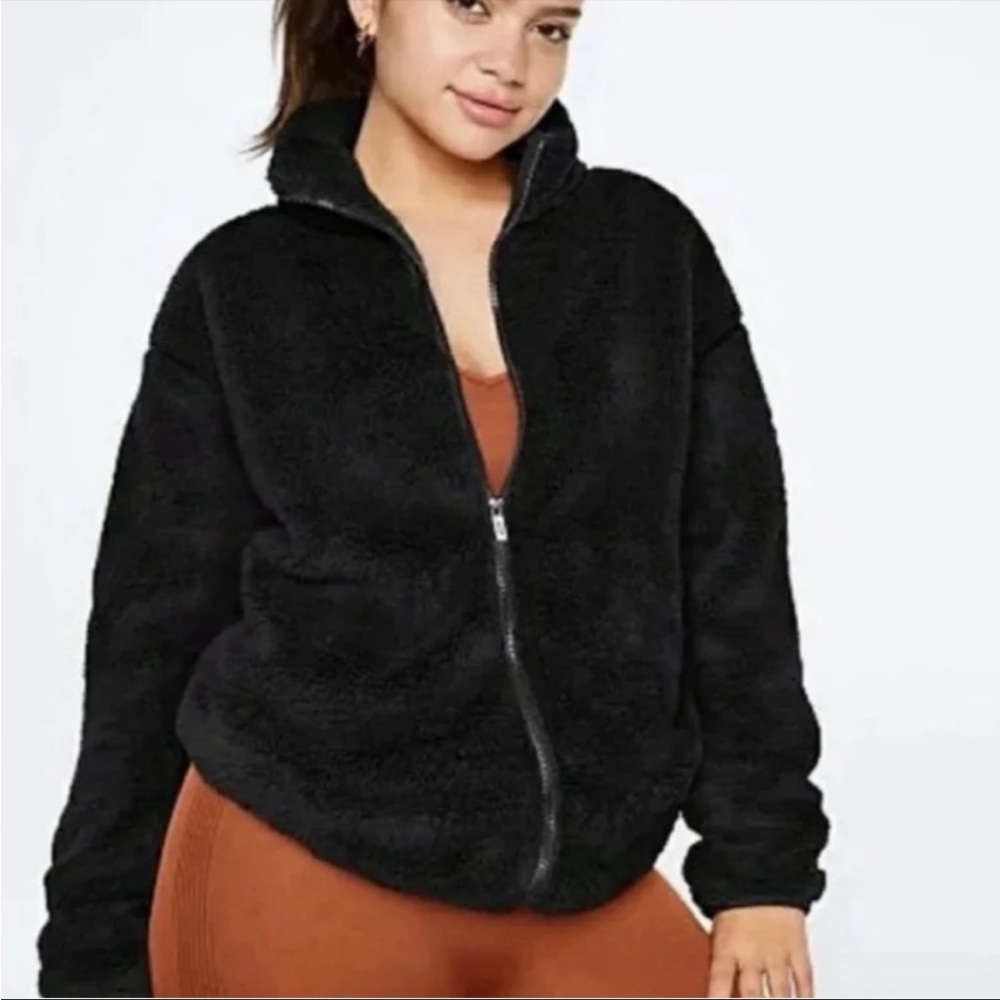 Victoria Secret Full Zip Black Teddy Jacket